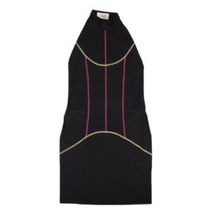 KIRIN Black 'Contrast-Piping Mini Dress Size XL $490
